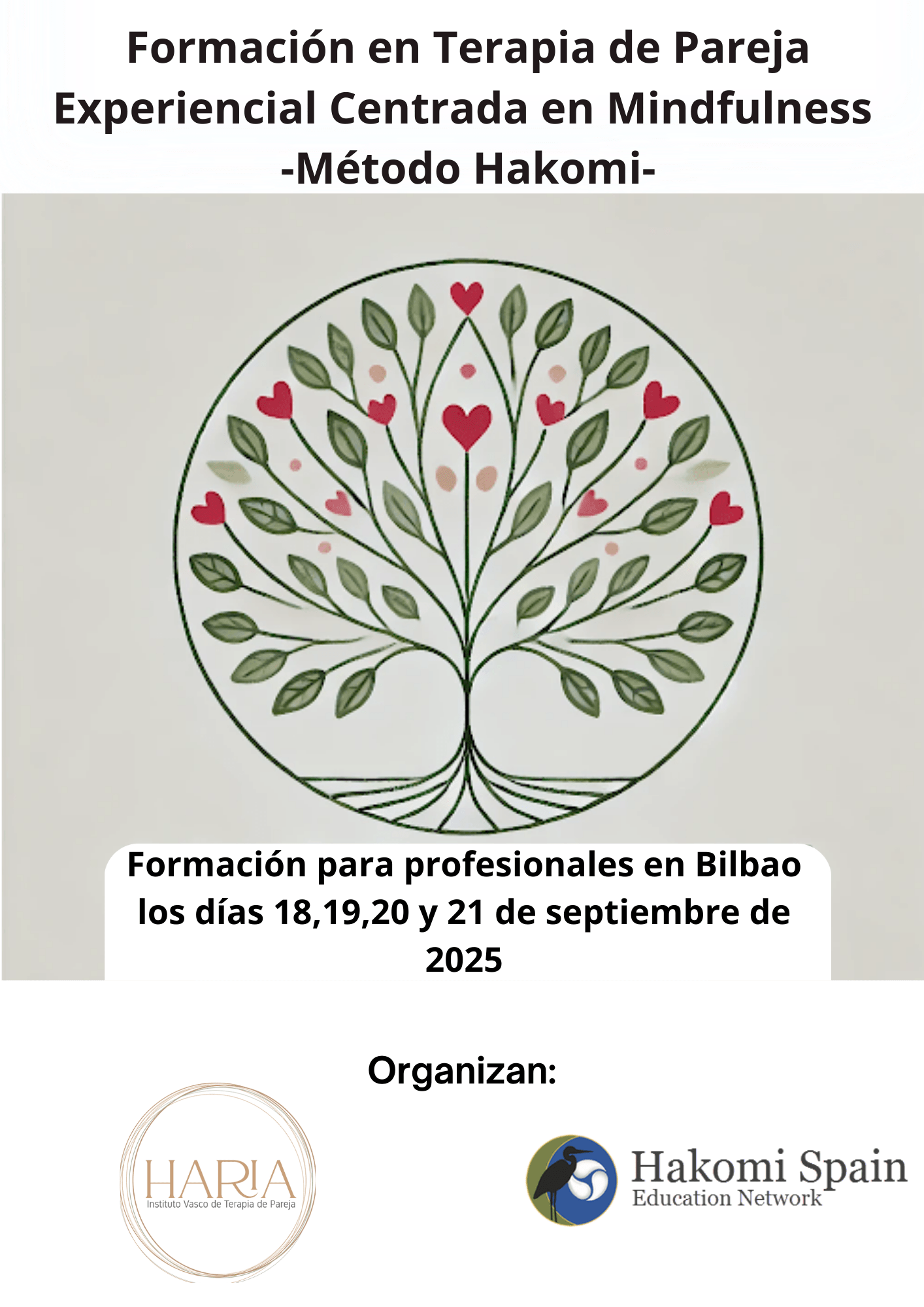 Formación en terapia de pareja experiencial centrada en mindfulness- Método Hakomi-